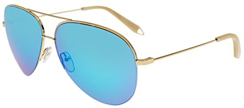 Victoria Beckham - CLASSIC VICTORIA P SKY VBS100, Aviator, metal, women, GOLD/SKY BLUE MIRROR(C02), 60/13/145