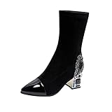 Damen Kurzer Stuff Stiefel Straßen Laufschuhe Damen Gummistiefel Wasserdicht Winterstiefel Damen Komfort Damen Wildleder Reitstiefel Winterstiefel Damen Boots Damen Autowaschschuhe Worker Boots