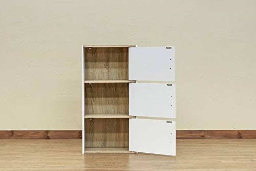 GRANZ 3段ラック 扉3枚 ホワイト Amazon｜GRANZ 3段ラック扉3枚タイプ ホワイト カラーボックス