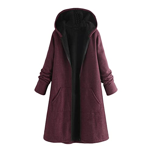 Manteau long d'hiver chaud pour femmes veste ample en coton à capuche