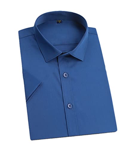 Chemise d'été homme bleue en taille S avec manches courtes et coupe sans poche REHJJDFD