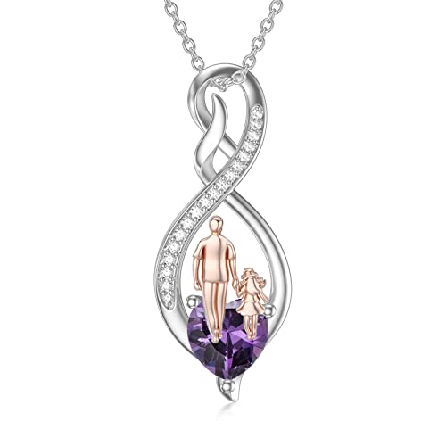Collier en argent sterling avec pendentif en forme de cœur et symbole de l'infini pour fille Cover
