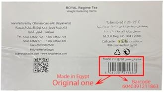 2 Packs of Royal Regime Herbal Tea 50 Bags individually wrapped (total 100 Sachets) With 3 teabags gift