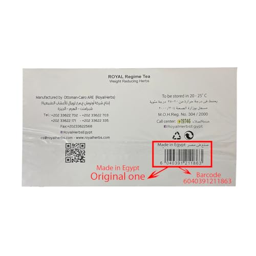 2 Packs of Royal Regime Herbal Tea 50 Bags individually wrapped (total 100 Sachets) With 3 teabags gift