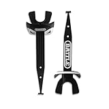 Battle Sports Speed Pro Two-Tone Mouthguard, No Boil, Braces Compatible, Connected Strap, Maximum Breathability (Black/White)