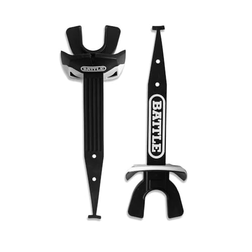 Battle Sports Speed Pro Two-Tone Mouthguard, No Boil, Braces Compatible, Connected Strap, Maximum Breathability (Black/White)