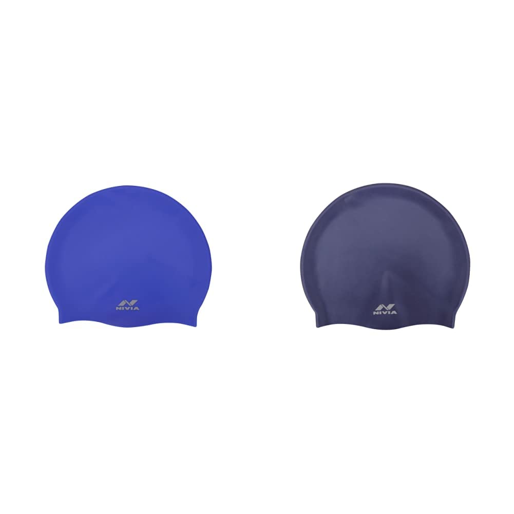 Nivia Classic Silicone Adult Swimming Cap (Royal Blue) & Classic Silicone Adult Swimming Cap (Navy Blue) Combo (B082FLTD6L) Amazon Price History, Amazon Price Tracker