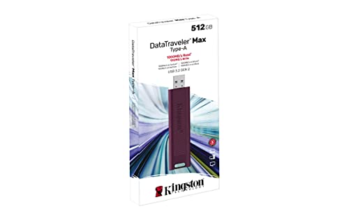 Image of Kingston DataTraveler Max Type-A 512GB High Performance USB Flash Drive USB 3.2 Gen 2 Up to 1000 MB /s Sliding Cap Design DTMAXA /512GB