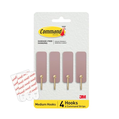 Command Medium Hooks, 4 Hooks, 6 Strips by Command - Used condition - US$12.94