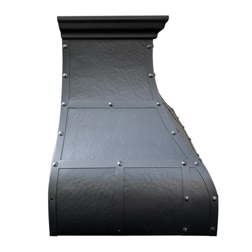 Image of SINDA Hand-Hammered Copper Vent Hood Comes with SUS304 Professional Range Hood Insert, Wall Mount, Light Hammered-Oil Rubbed Bronze, 30 inchW x 27 inchH, H13TRLOW3027 (In Stock)