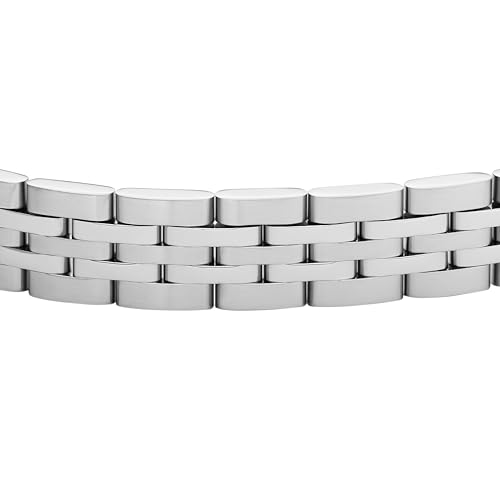 Image of Fossil Men's Plated Stainless Steel Engravable Personalized Gift ID, Chain or Cuff Bracelet for Men