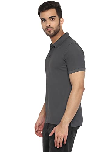 Image of Deniklo Men's Cotton Rich Half Sleeve Regular Fit Solid Polo T-Shirt (Available in Plus Size)