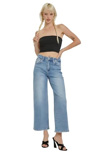 SALT TREE Risen Jeans - High Rise Wide Crop Jeans - RDP55312
