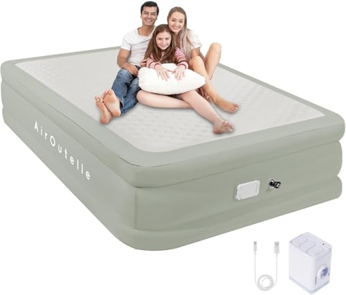Queen Air Mattress with Built in Pump, Air Bed with Rechargeable USB-C Electric Pump, Self...