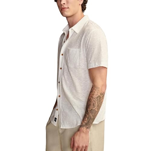 Lucky Brand Men's Linen Short Sleeve Button Up Shirt3