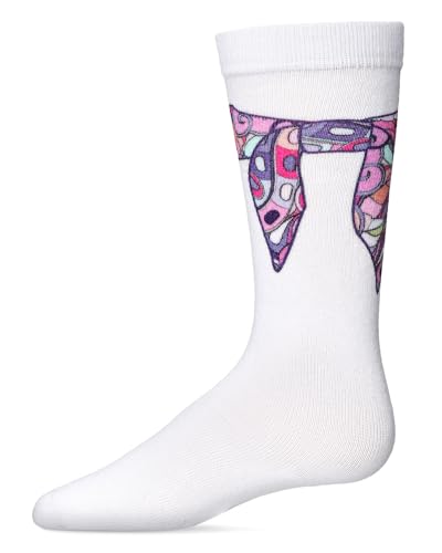 MeMoi Girls' Silk Tie Knot Cotton Blend Knee High Sock2