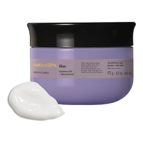 Nativa SPA by O Boticário, Lilac Smoothing Whipped Oil Body Cream with Quinoa Oil & BioRetinol, Luxurious Fragranced Oil for Skin, 6.1 Ounce Cover