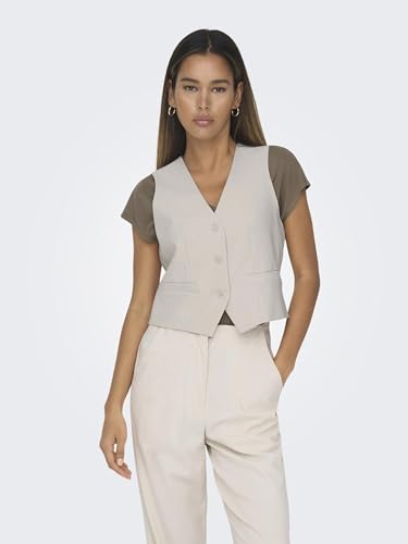 Chaleco mujer Pumice Stone ONLMATHILDE sin mangas en color beige claro suave 4