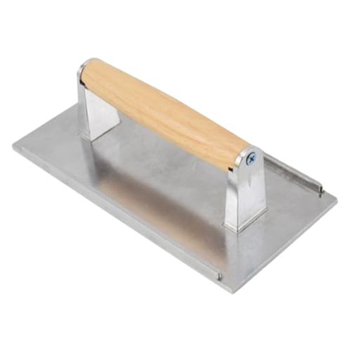 FONDOTIN Aluminum Meat Press Wooden Handle for Grill 12-inch Steak Weight Press for Cooking Hamburger Patty Smasher Tool for BBQ and Kitchen Use