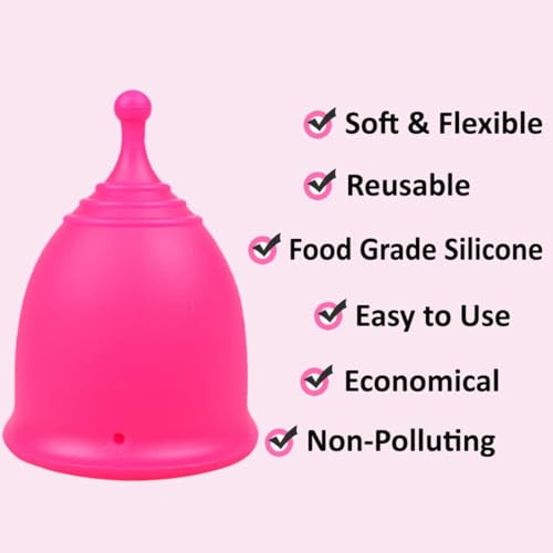 SHORDY Menstrual Cup, Single Pack (Small) with Box, Soft & Flexible, Copa Menstrual Kit for Women | Up to 12 Hours of Comfort, Eco-Friendly & Safer Alternative to Pads & Tampons (Pink) - Thumbnail 3