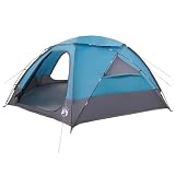 vidaXL Tenda a cupola con tetto rimovibile Blu 12-Persone, Tenda compatta, moderna e avventurosa, riparo impermeabile per famiglie, perfetta per eventi e escursioni