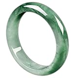 LYGBAOFUL Pulsera de Esmeralda de jadeíta de Jade Natural, joyería de Piedras Preciosas para Mujer, 59-60 mm