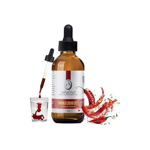 Paprika Oleoresin 120000 CU – Natural Oil Soluble Extract from Capsicum Annuum – High Intensity Colorant for Food, Cosmetics, and Industrial Applications – Solvent Extracted – India - 1 Fl Oz