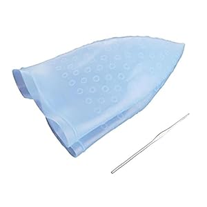 EElabper Herbruikbare Siliconen Haarkleuring Markering Cap Haar Verven Cap met Metalen Haak Kappers Kit (blauw)
