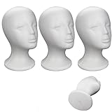 Mannequin En Mousse De Polystyrène Pour Femme, Lot de 3 Tête De Mannequin Pour Perruque, Support Pour Perruques Et Chapeaux, Accessoires Pour La Présentation De Chapeaux Postiches De Coiffure