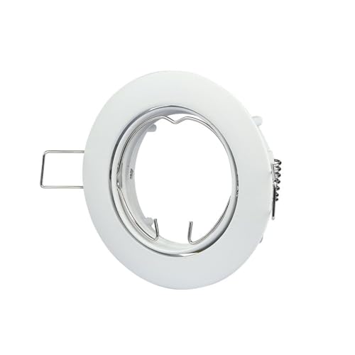 Portafaretto Incasso Alluminio Rotondo Bianco Regolabile Gu10
