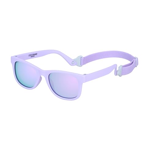 COCOSAND Gafas de sol polarizadas flexibles para bebé con correa para recién nacidos, niñas y niños de 0 a 24 meses, Púrpura mate, X-Small