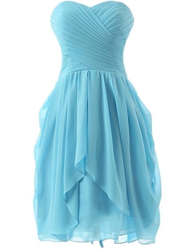 Robe de demoiselle d'honneur courte pour femme, robe de soirée formelle, bleu ciel, 40