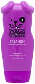 Wags & Wiggles Freshen Deodorizing Dog Shampoo in Very Berry Scent | Dog Grooming Shampoo For Smelly Dogs for Odor Control | Shampoo for Dogs, 16 Ounces