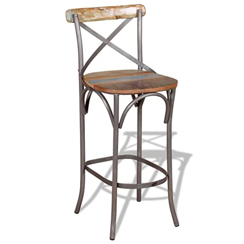 Vantook Vintage Bar Stools Counter Height Barstools For Kitchen Counter Metal Stool With Footsres And Backrest, Farmhouse 30In Height Barstools For Counter Island Dining Chair Brown #TOP2
