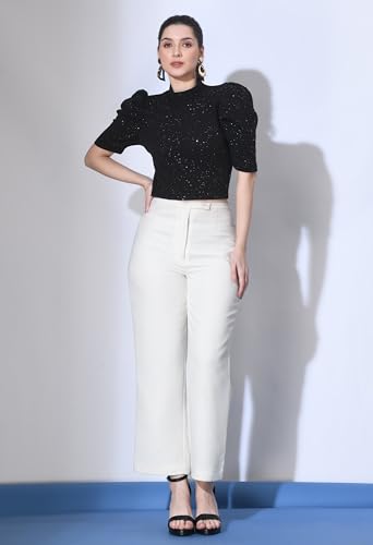 Image of IUGA Women Embellished Round Neck 3 /4 Sleeve Top