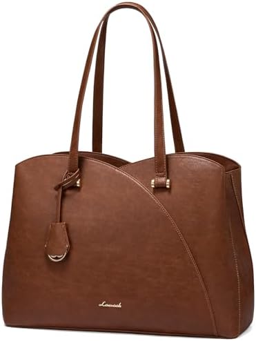 LOVEVOOK Laptop Tote Bag for Women, Work Bags Teacher Tote Bag, Leather Computer Bag Purses Handbag Professional Briefcase
