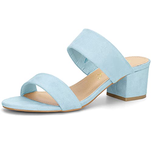 Sandales à talons carrés bleu ciel idéales pour vos mariages
