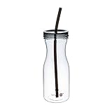 SH&H 33oz New Cold Drink Tumbler with Straw, Black