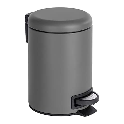Cubo con pedal para cosmética Leman gris pardo 3 l Cover