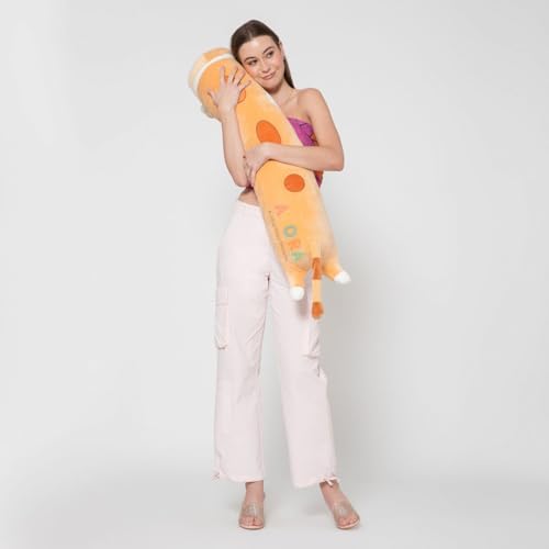 Image of ADORA Plush Cartoon Kitty -100cm Orange Sleeping Hugging Pillow, Cuddly Soft Long Cat Body Pillow for Girls Kids cat Soft Toy