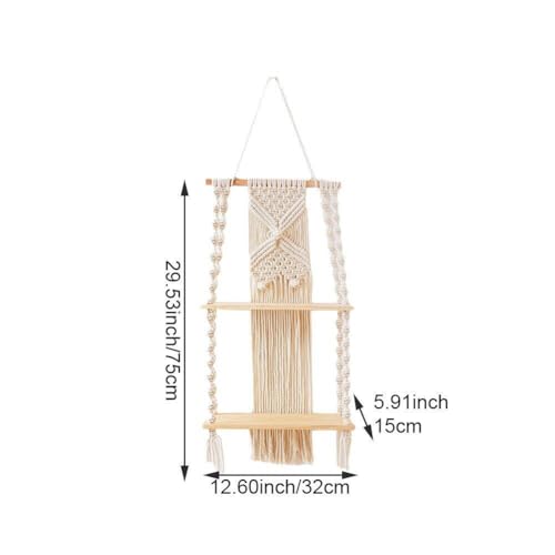 Étagère murale suspendue en macramé pour décorer une chambre d'enfant avec douceur
