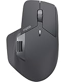 Rapoo MT760L wireless Mouse silent - USB Wireless 2.4G und Bluetooth Maus kabellos, bis 4000 DPI, leiser klick, Multi Device, Daumenscrollrad, Akku, für PC, Mac, grau-schwarz