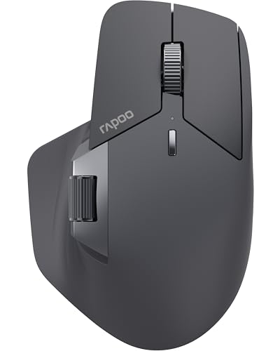Rapoo MT760M mouse wireless wireless 4000 DPI sensore batteria ricaricabile ecologica ergonomica PC & Mac - grigio nero