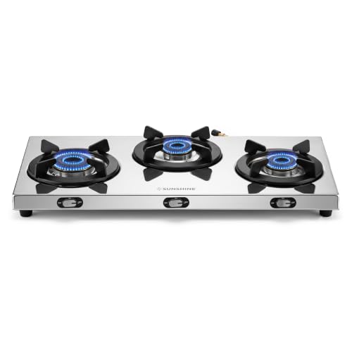 Sunshine Falcon 3 Burner Gas Stove | 5 Year Warranty on Burner an...