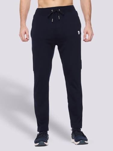 Image of MARK LOUIIS Track Pants for Men: Regular Fit Cotton Blend Lower with 2 Side Zipper Pockets, Back Pocket - Your Go-to for Running, Gym, and Comfortable Style.