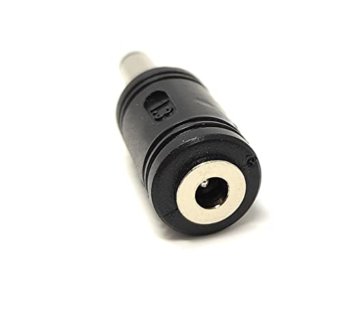 MainCore 5.5 X 2.1mm Socket to 3.5mm x 1.3mm Male Plug Jack DC Adapter Converter Joiner Female to Male, black - Image 3
