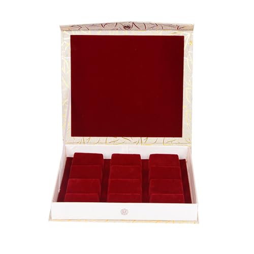 Image of Red Velvet Earring Box (8:7 inch) (12 set of Earring Holder) Suitable for all Kinds of Jewellery like Gold, Silver, Antique