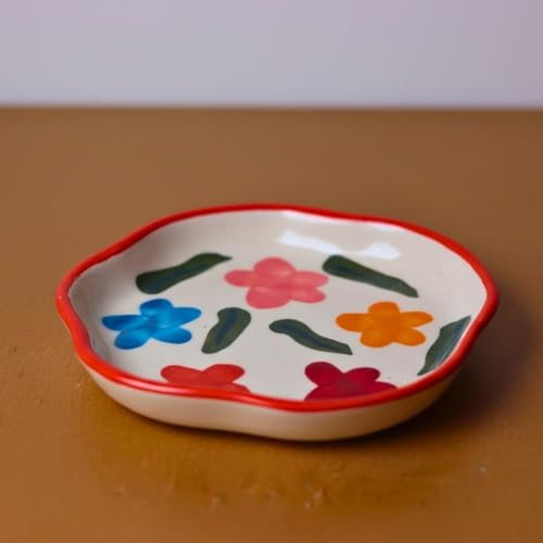 Image of WEAVING HOMES Brightday Handmade Dessert Plate, Size: 11 cm Microwave & Dishwahsher Safe (Set of 1)