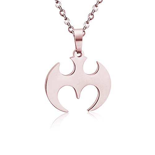 AOCHEE Superhero Batman Symbol Silver Necklace Fashion Animal Jewelry 18" (Rose Gold)