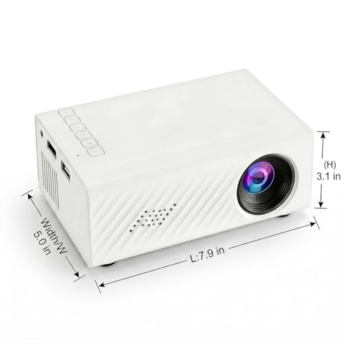 M1S Mini Projector, Portable LED Movie Projector for Home Use, Compact Design with HDMI/USB/AV Input, US Plug, White miniatura 2
